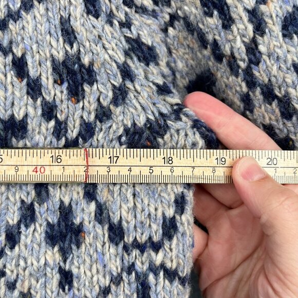 Talbots Womens Vintage Wool Full Zip Cardigan Sweater Size S Petite Blue Nordic - Picture 9 of 10